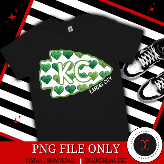 KC St. Patrick’s Faux Glitter Arrowhead PNG