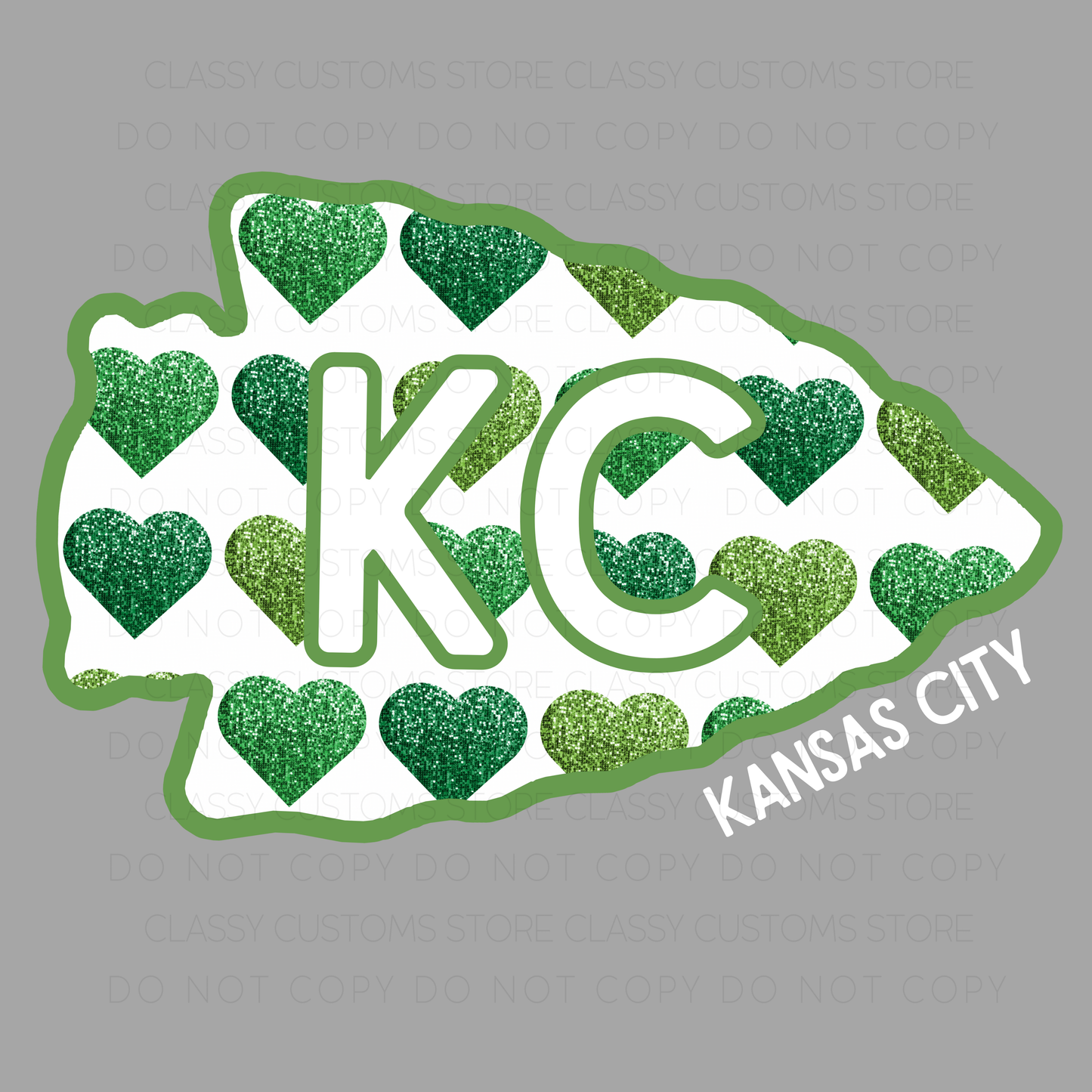 KC St. Patrick’s Faux Glitter Arrowhead PNG