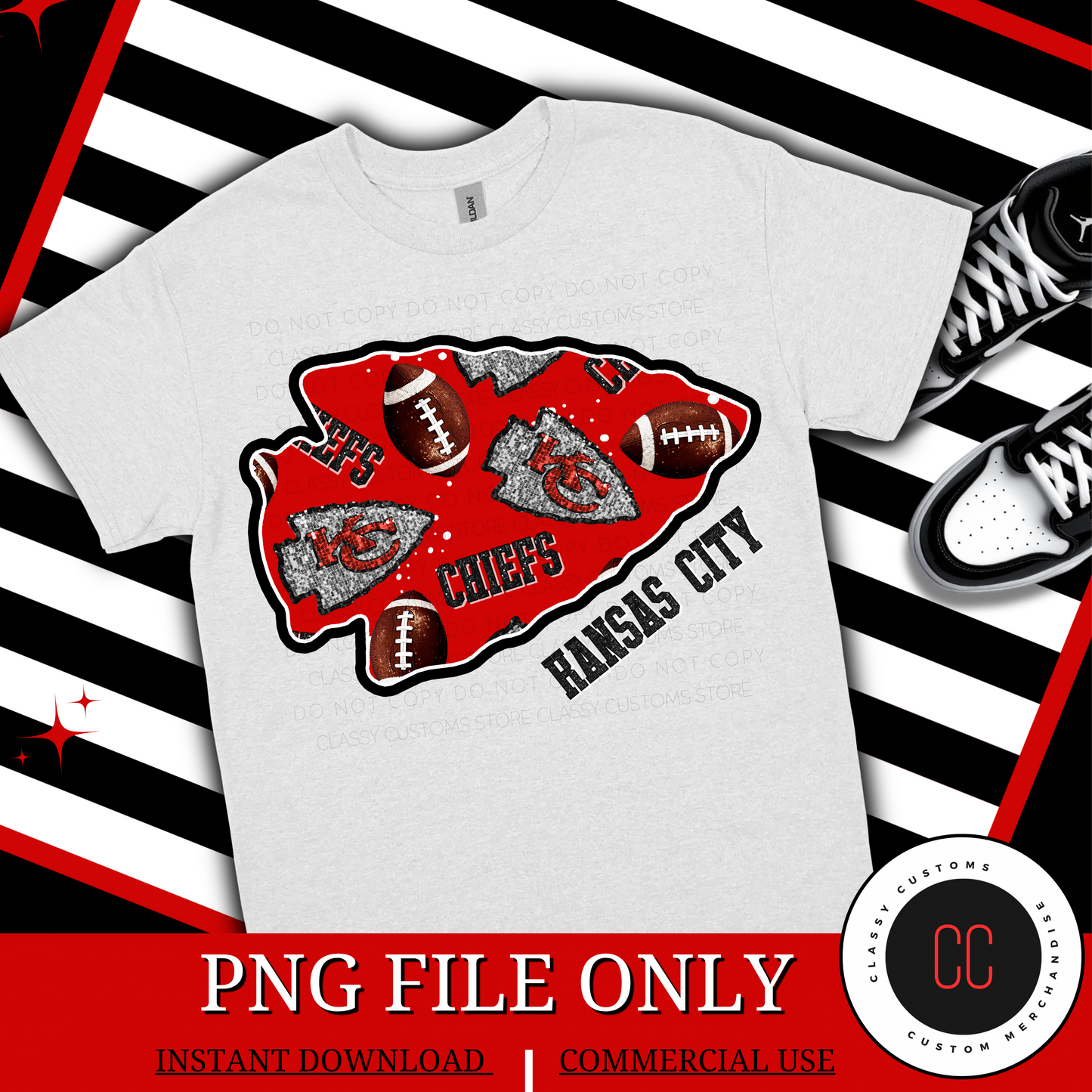 Chiefs Faux Sequins Arrow PNG