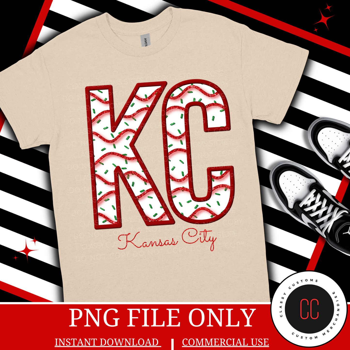 Faux Embroidery & Glitter-Xmas Cake KC PNG