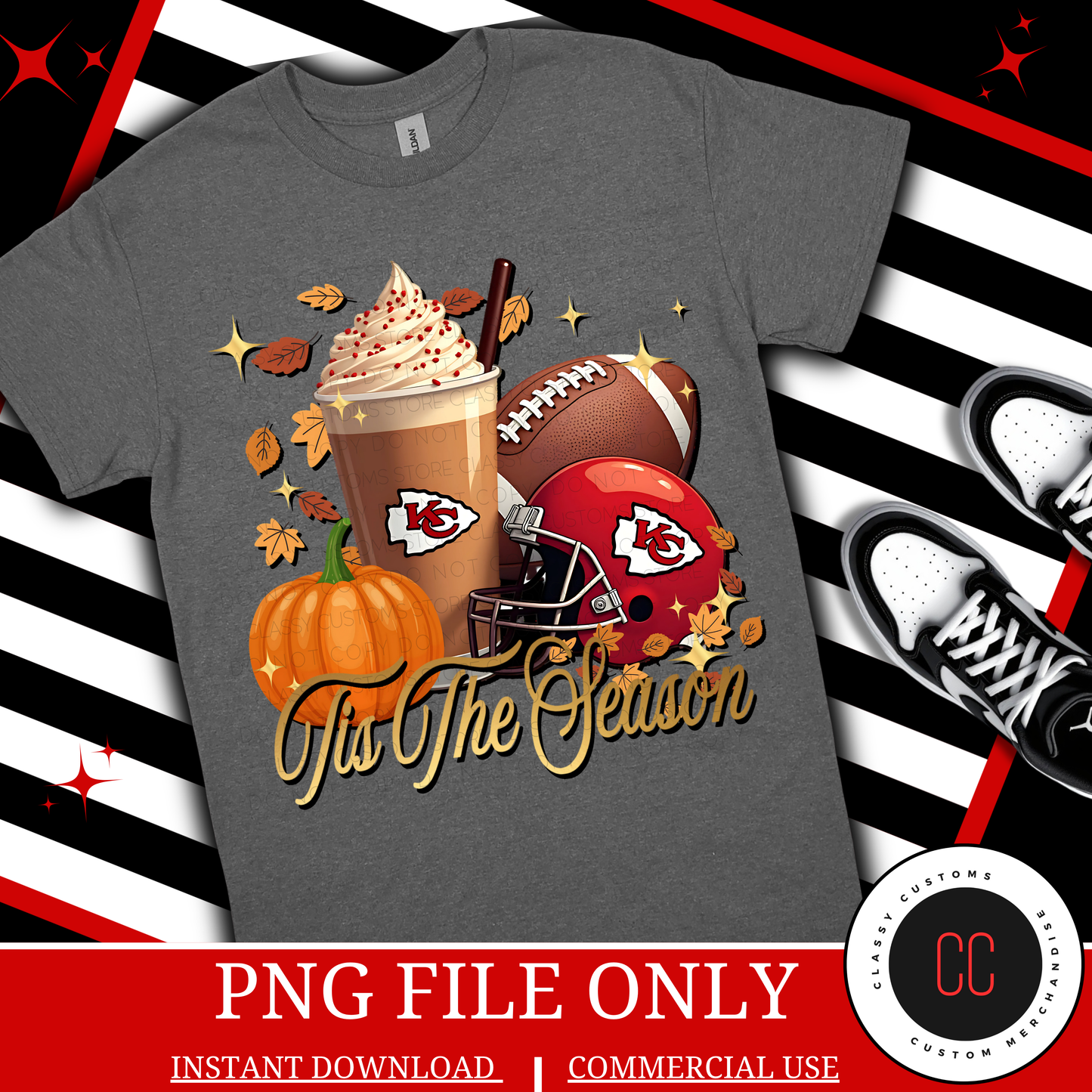 Tis The Season KC Football PNG