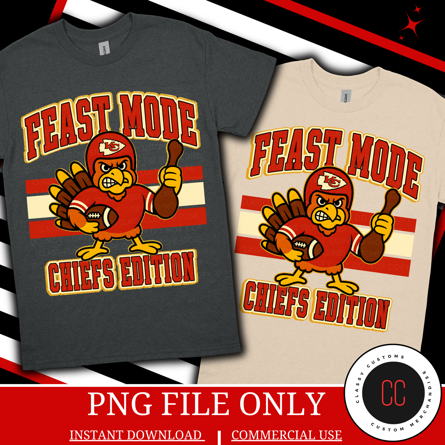 TWO-KC Feast Mode PNGS Glitter and Flat Outline