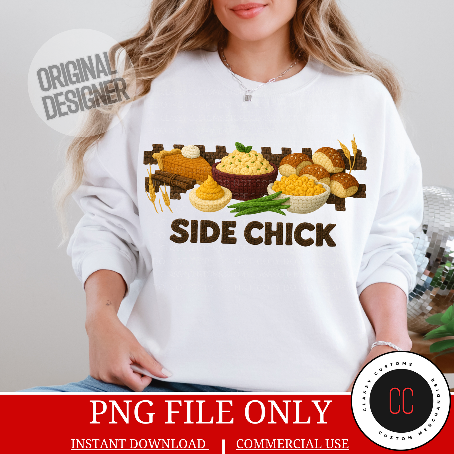 Faux Yarn Side Chick Thanksgiving 2-PNG