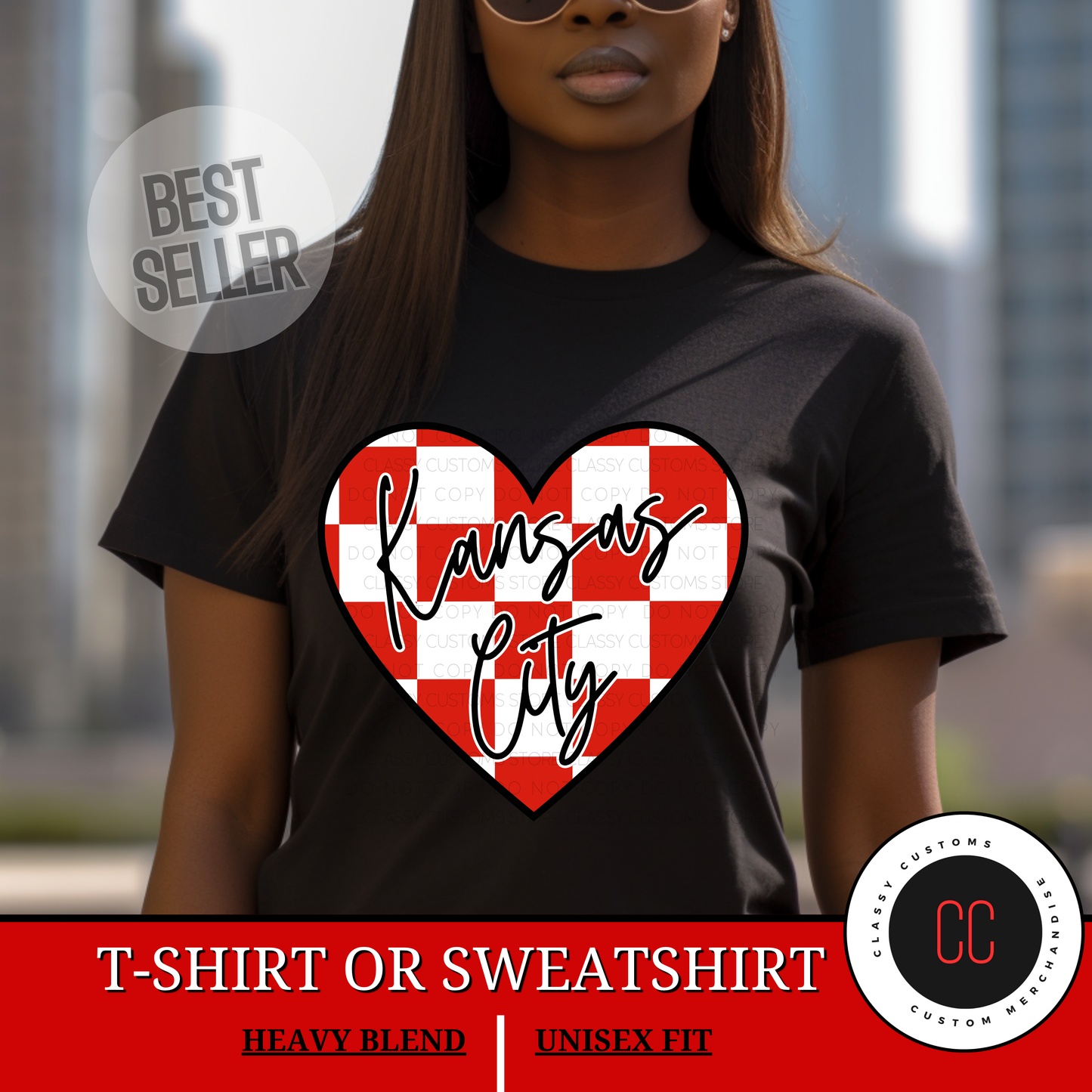 Checkered Heart KC Tee