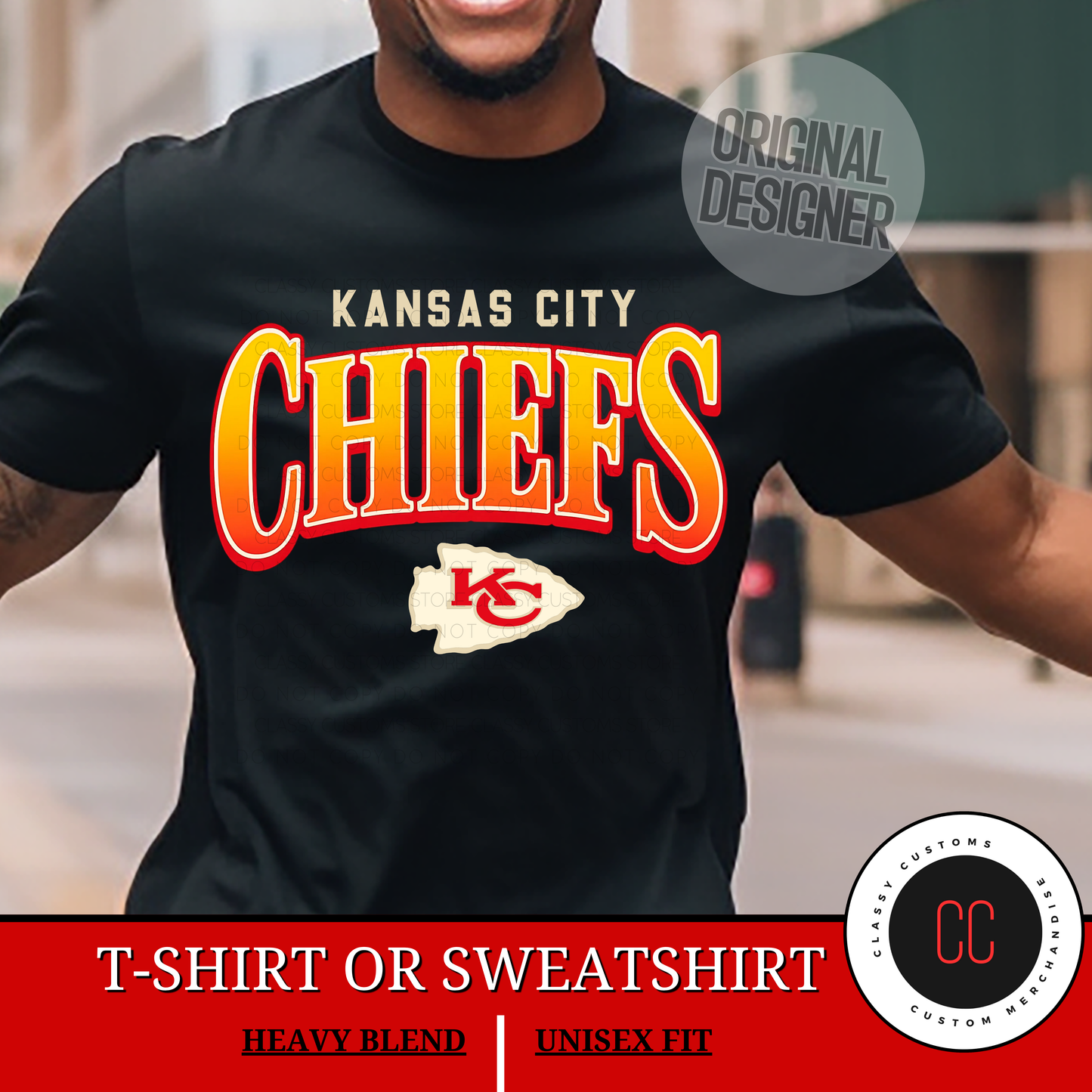 Retro Style KC Football Graphic
