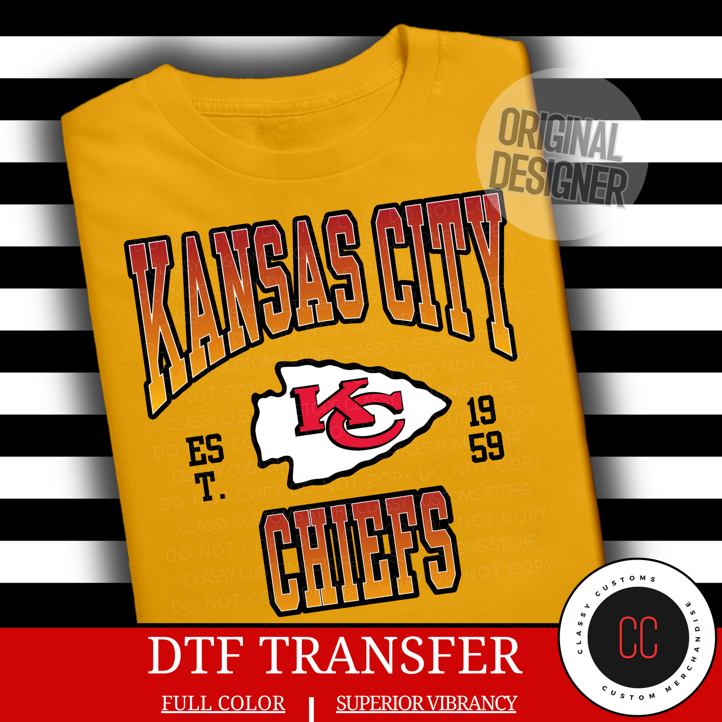 KC Football Ombre DTF Transfer