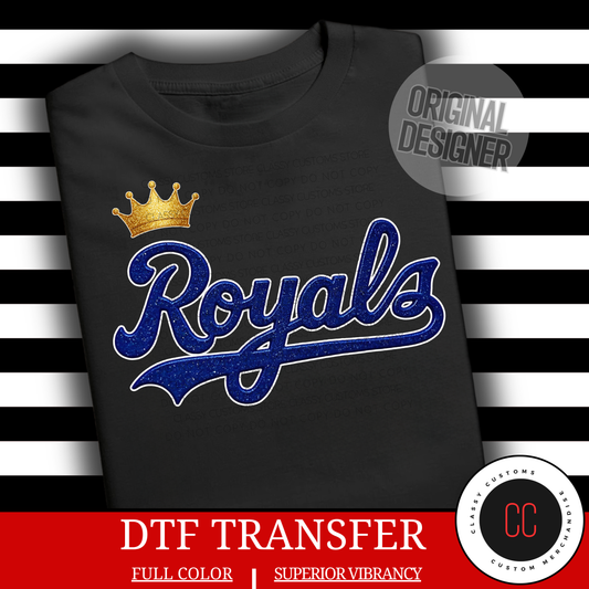 Faux Glitter KC Baseball DTF Transfer