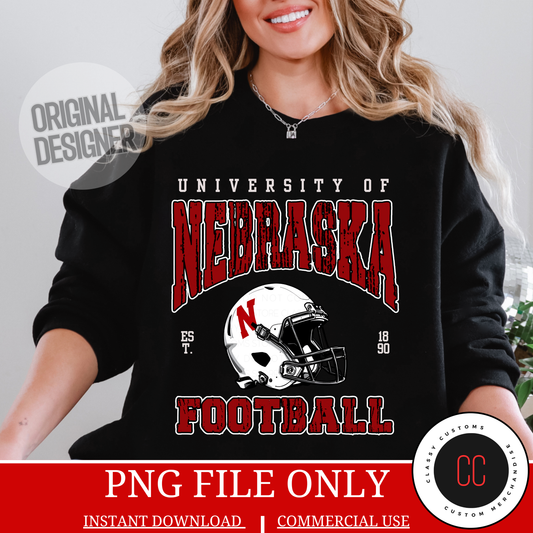 Distressed Nebraska Football PNG