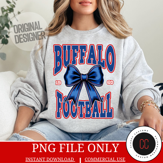 Buffalo Football Coquette Bow PNG