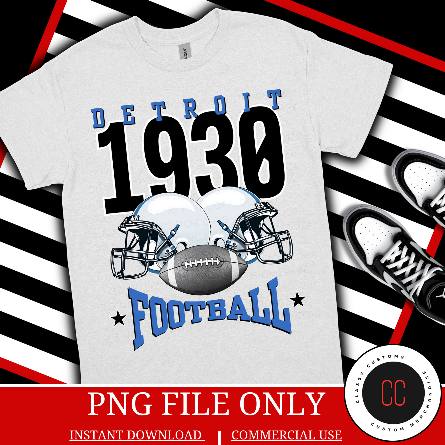 Detroit Football 1930 PNG