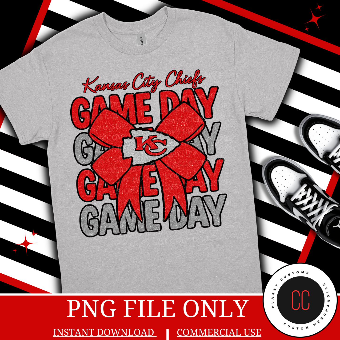 Faux Glitter Game Day PNG