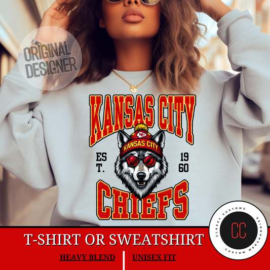 Retro Style KC Wolf Graphic