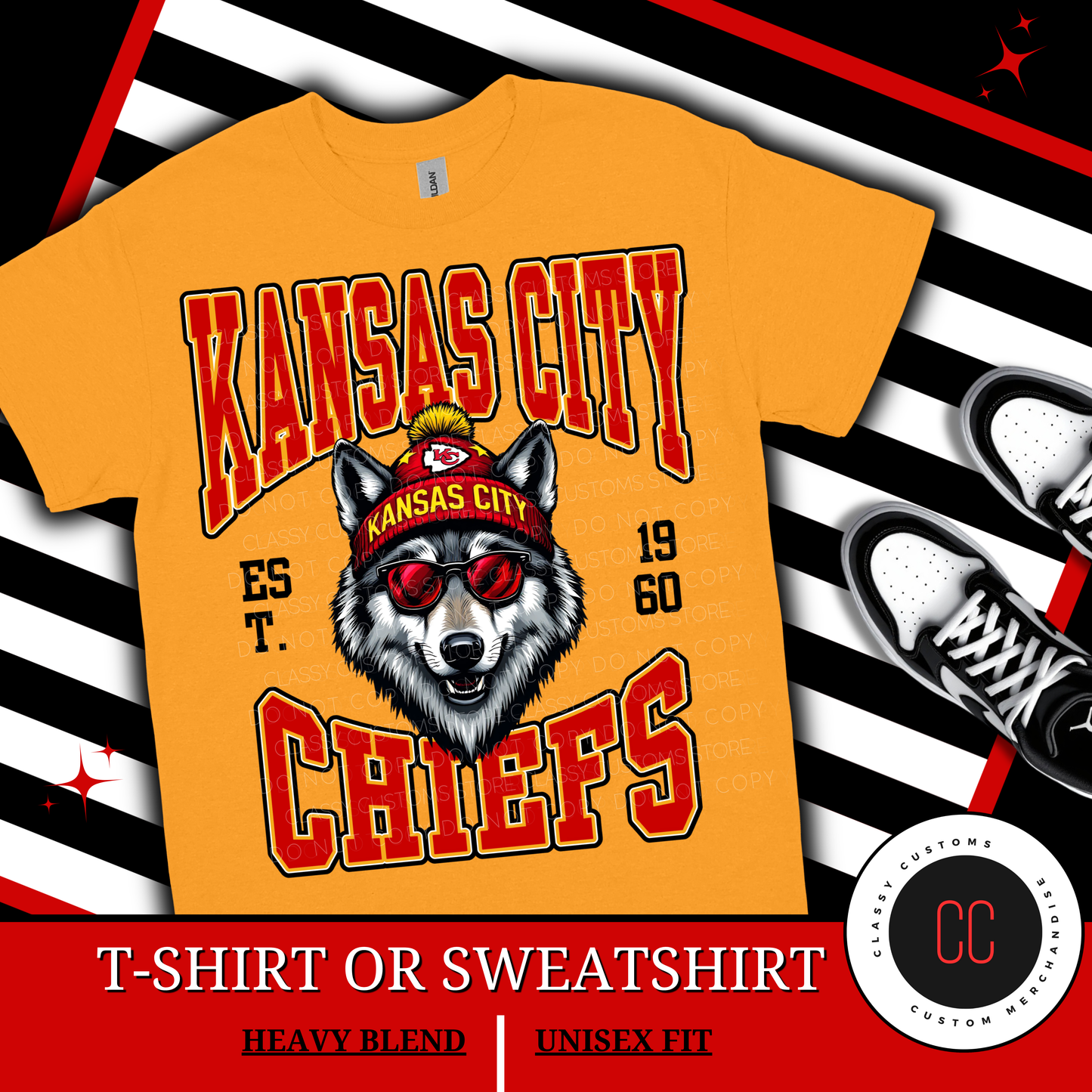 Retro Style KC Wolf Graphic