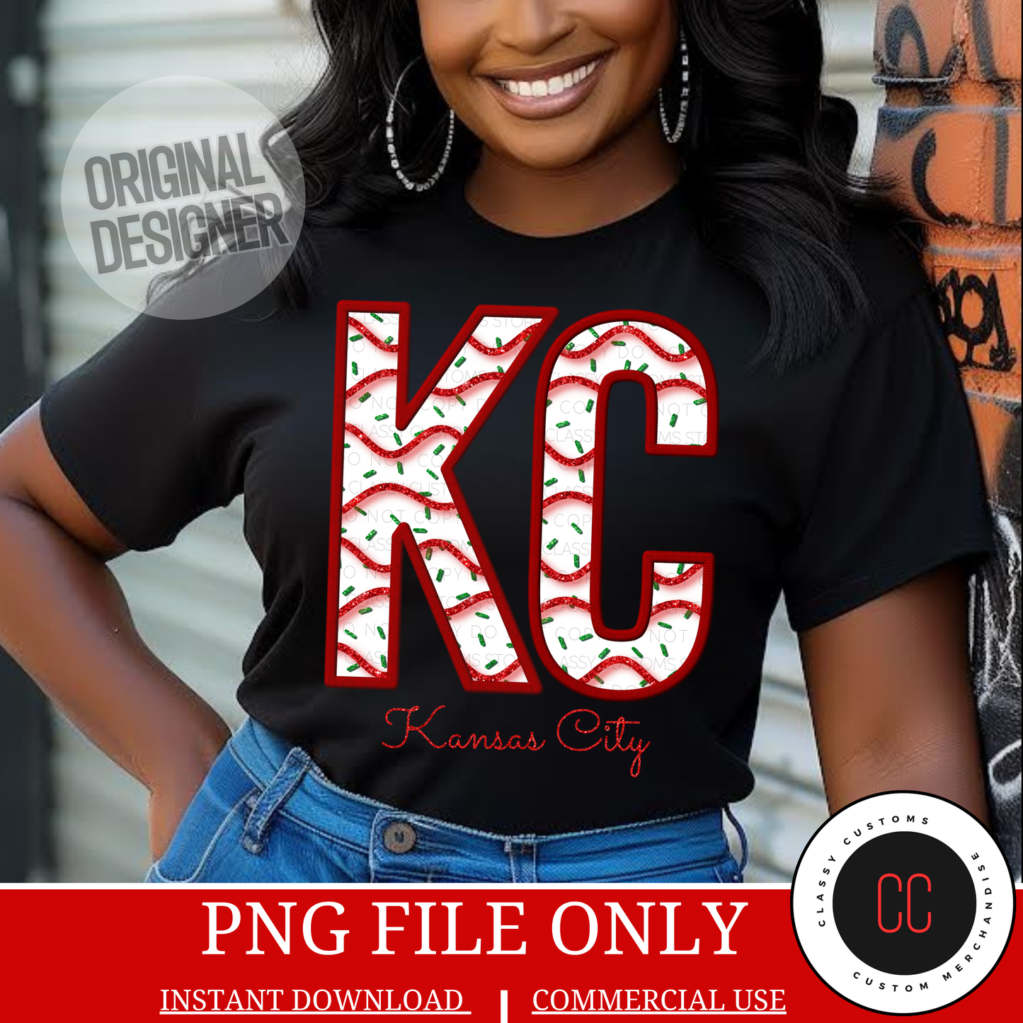 Faux Embroidery & Glitter-Xmas Cake KC PNG