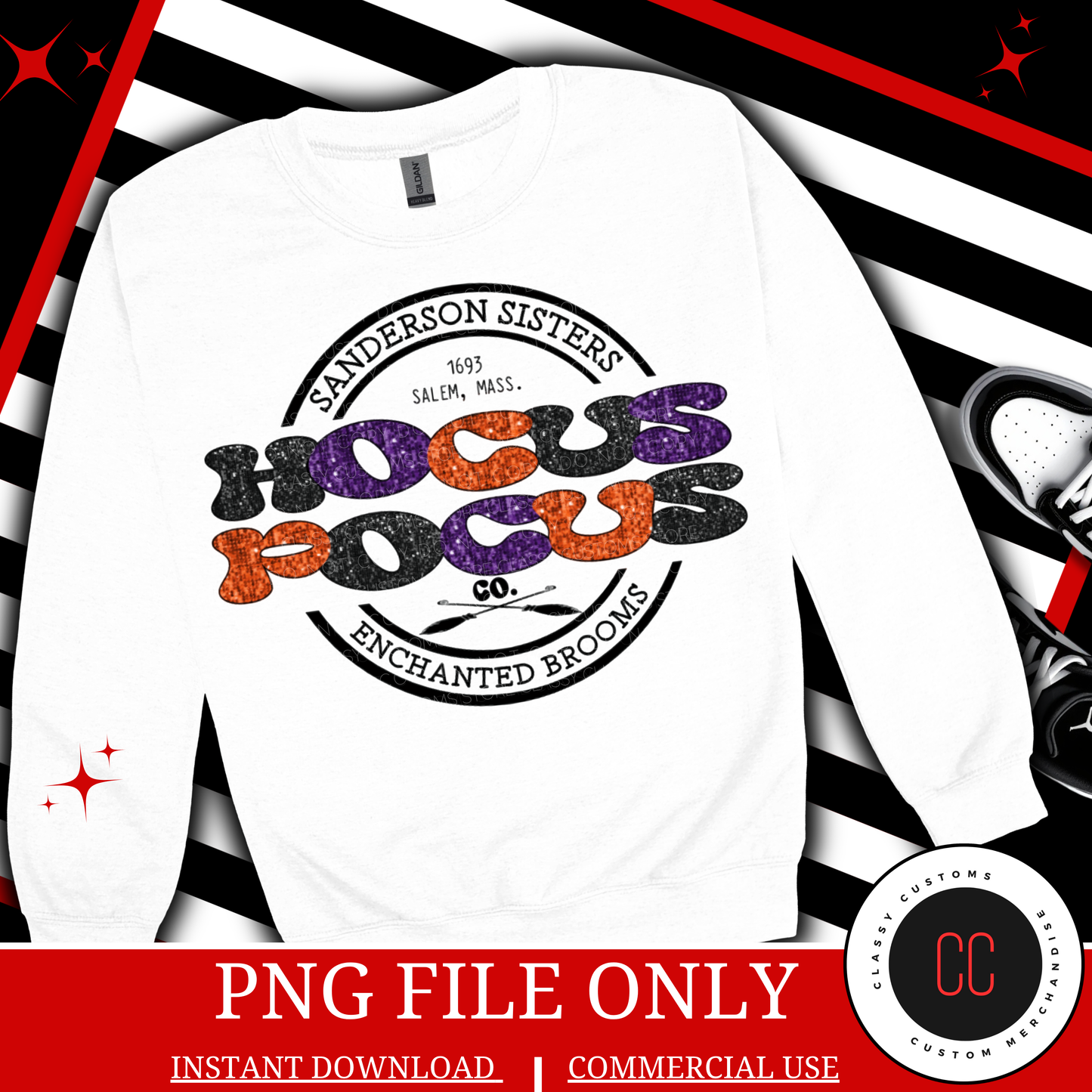 Enchanted Broom-Sanderson Sister Faux Sequins PNG