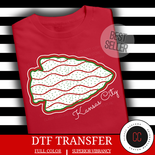 KC Christmas Tree Cake Arrowhead Transfer