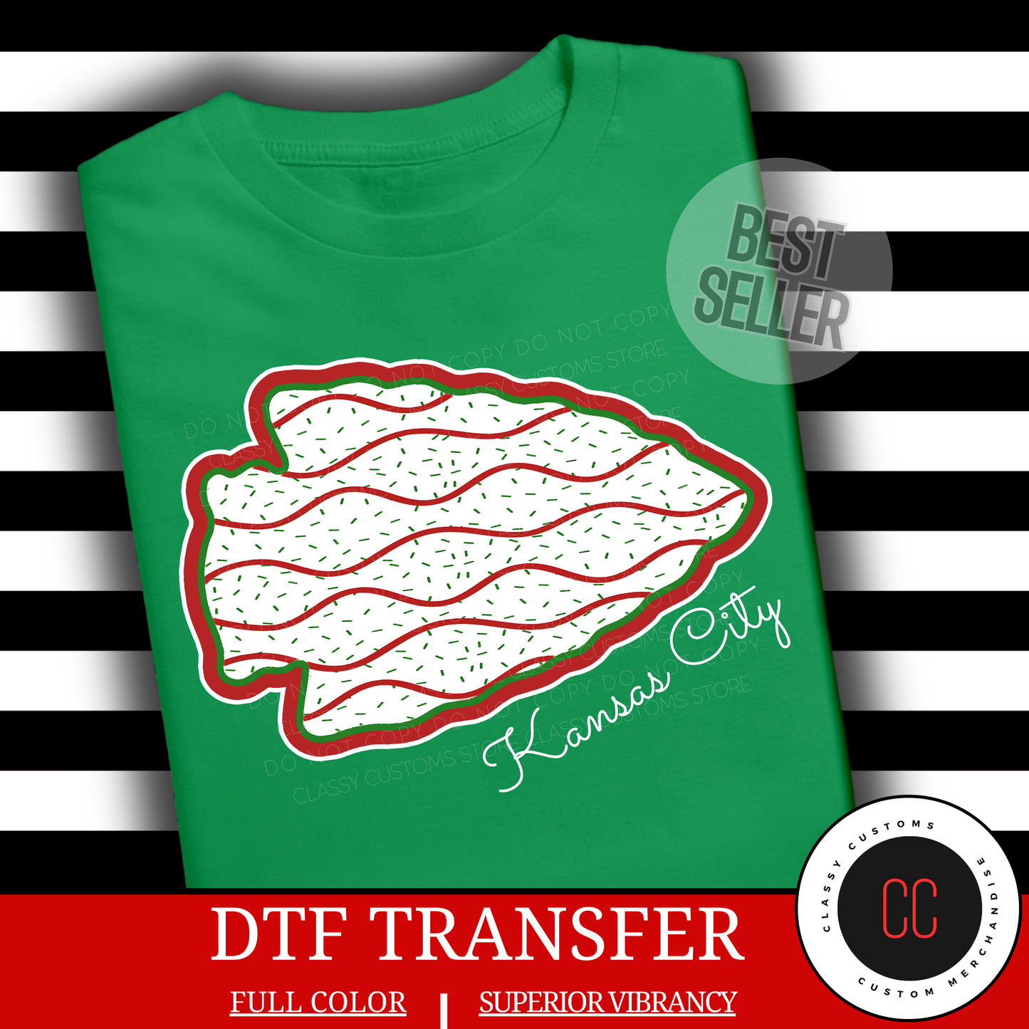 KC Christmas Tree Cake Arrowhead Transfer